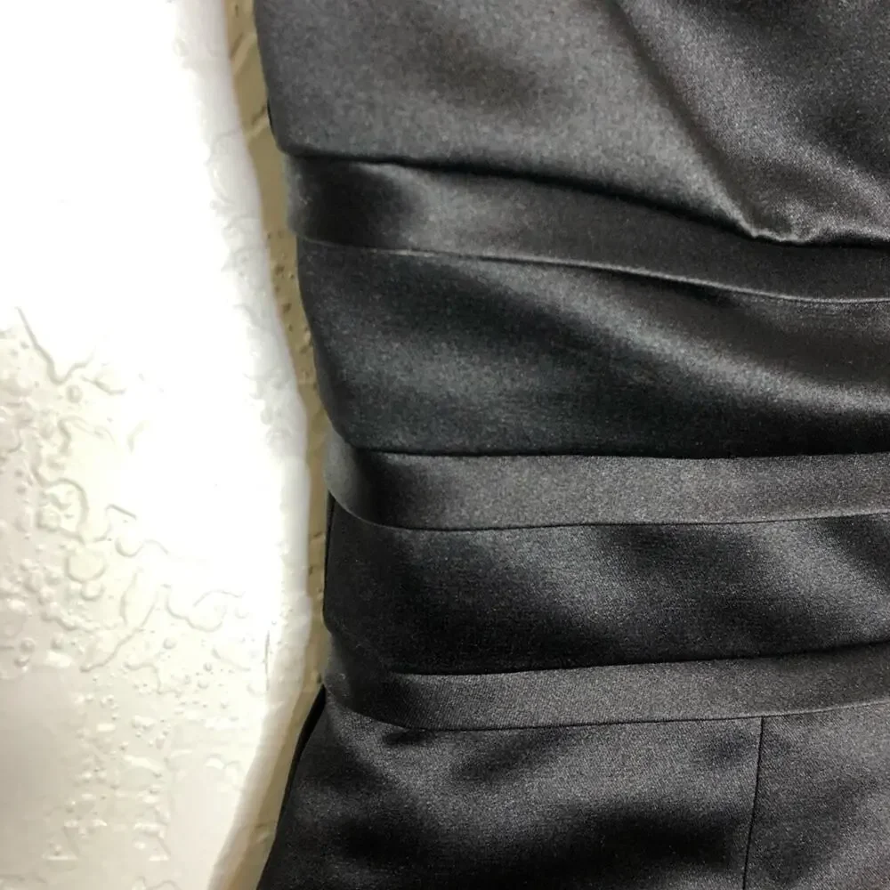 WHBM sweetheart gathered neckline strapless satin dress size 2